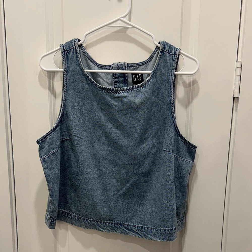 GAP Women's Light Blue Denim Tank Top